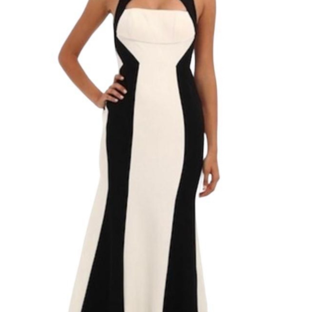 BCBGMaxAzria Strapless Black and White Dress